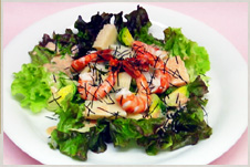 海老と春野菜のサラダ　明太子ソース和え写真